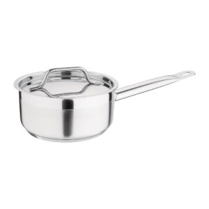 Nisbets Essentials Saucepan St/St - 160x75mm (Lid Included)