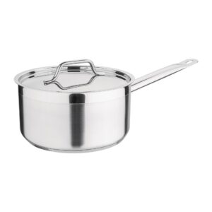 Nisbets Essentials Saucepan St/St - 200x105mm (Lid Included)