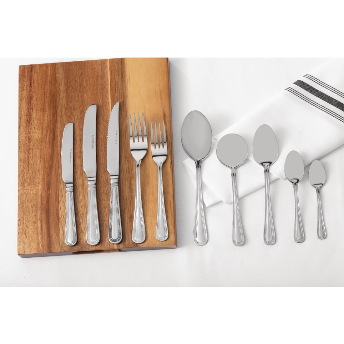 Olympia Bead Dessert Spoon St/St (Box 12) - Image 3