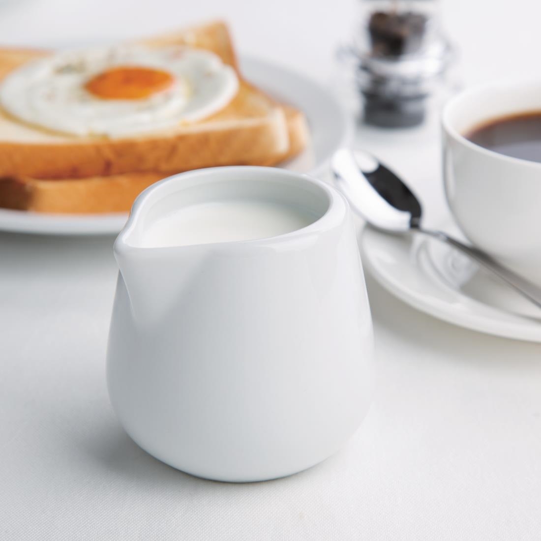 Olympia Whiteware Cream/Milk Jug - 230ml 8fl oz (Box 12) - Image 3