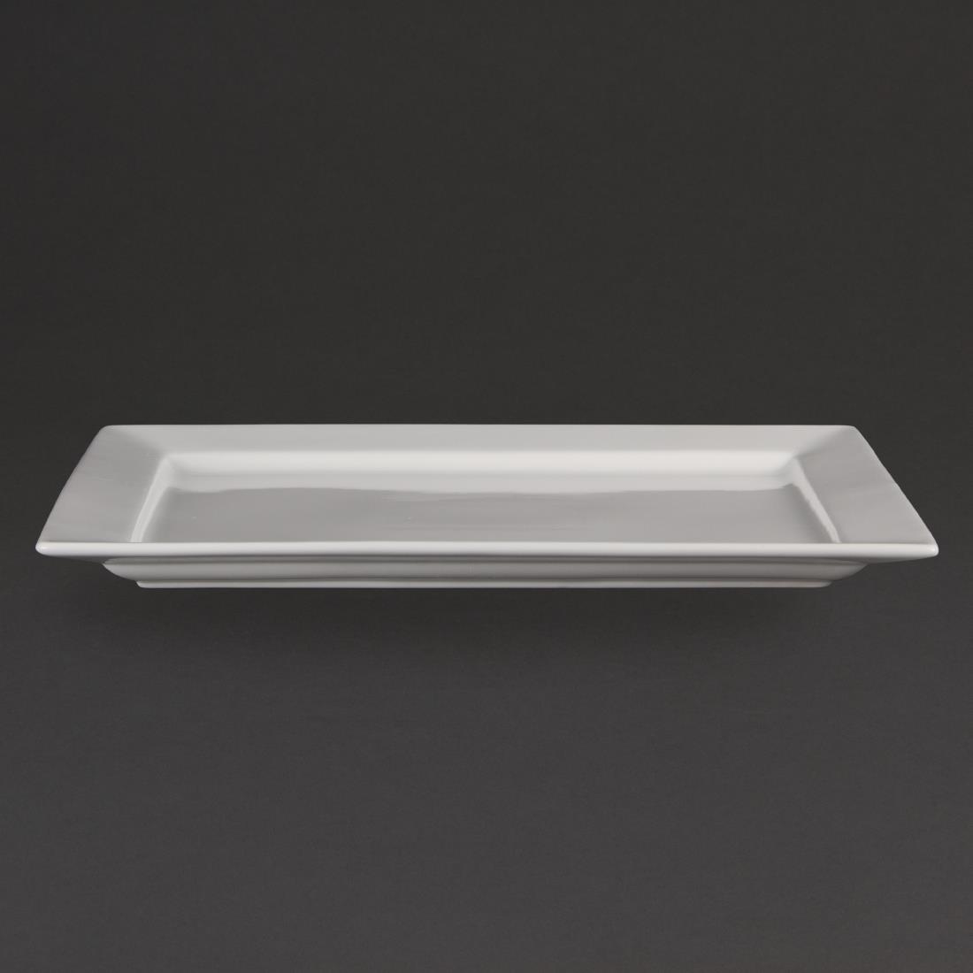 Olympia Whiteware Wide Rim Rectangular Platter - 400x295mm - Image 2
