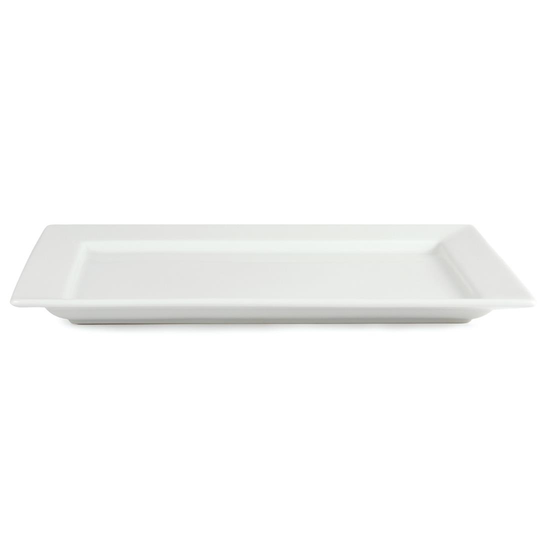 Olympia Whiteware Wide Rim Rectangular Platter - 400x295mm - Image 3