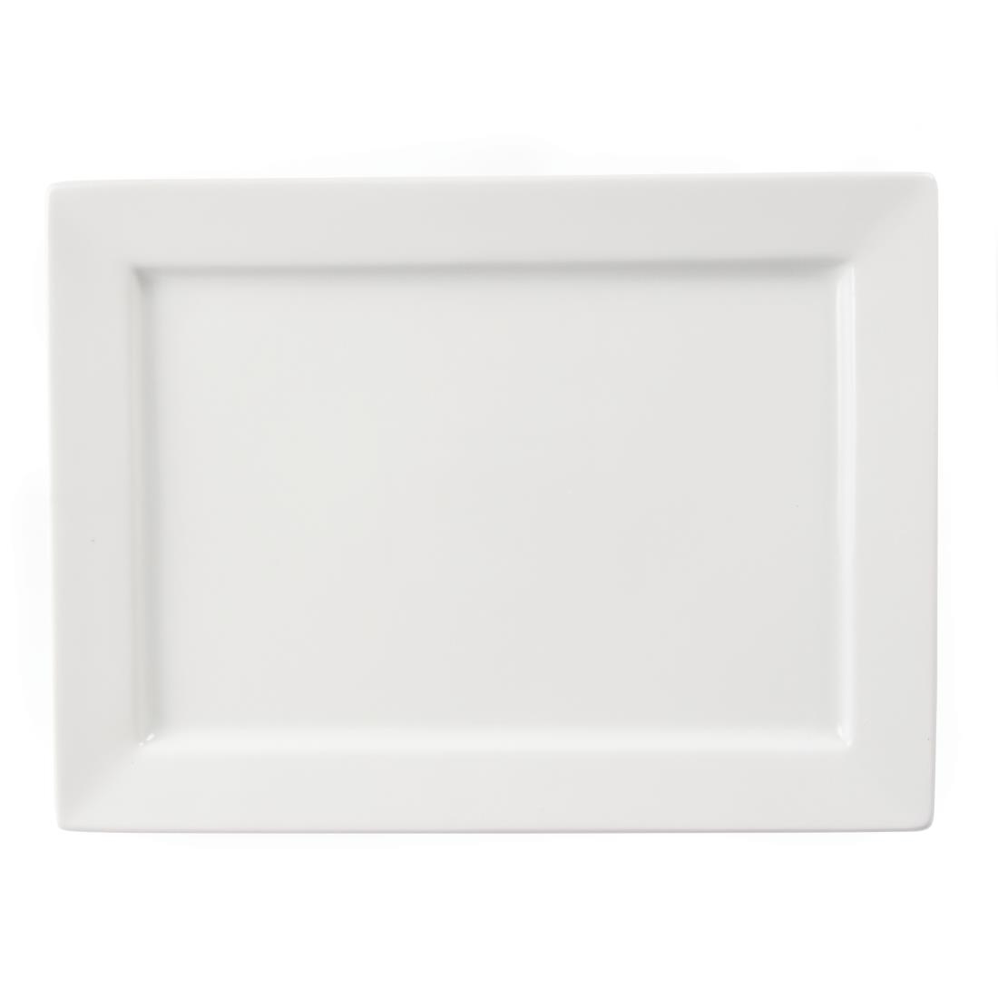 Olympia Whiteware Wide Rim Rectangular Platter - 400x295mm - Image 4