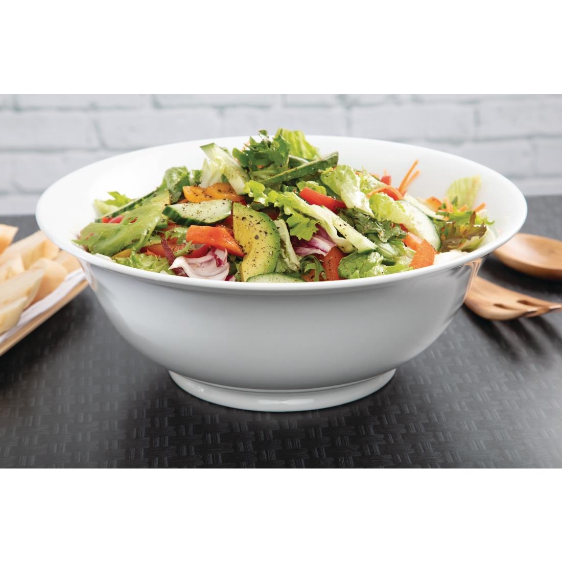 Olympia Whiteware Serving Platters Large Salad Bowl - 330mm - Image 7