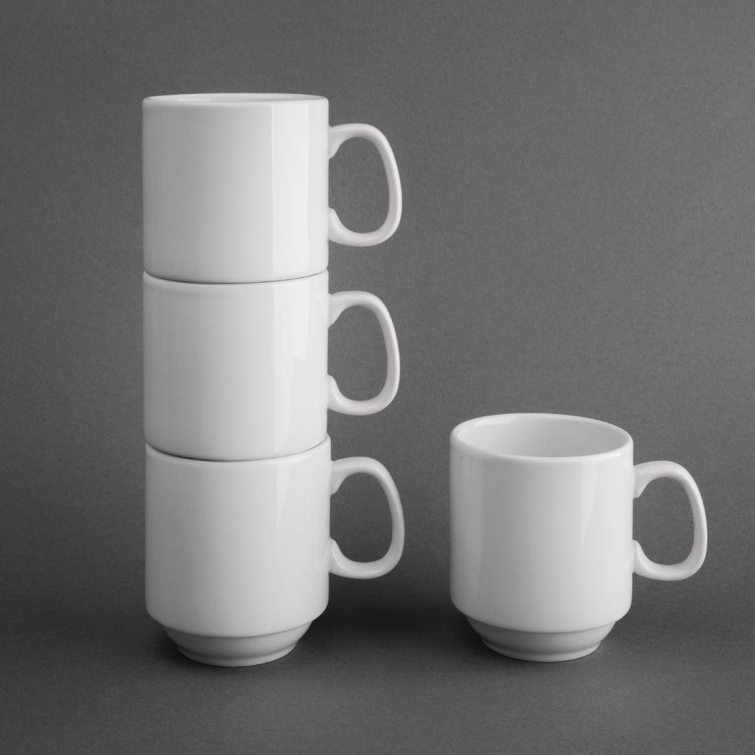Olympia Whiteware Stacking Mug - 284ml 9.6fl oz (Box 12) - Image 3