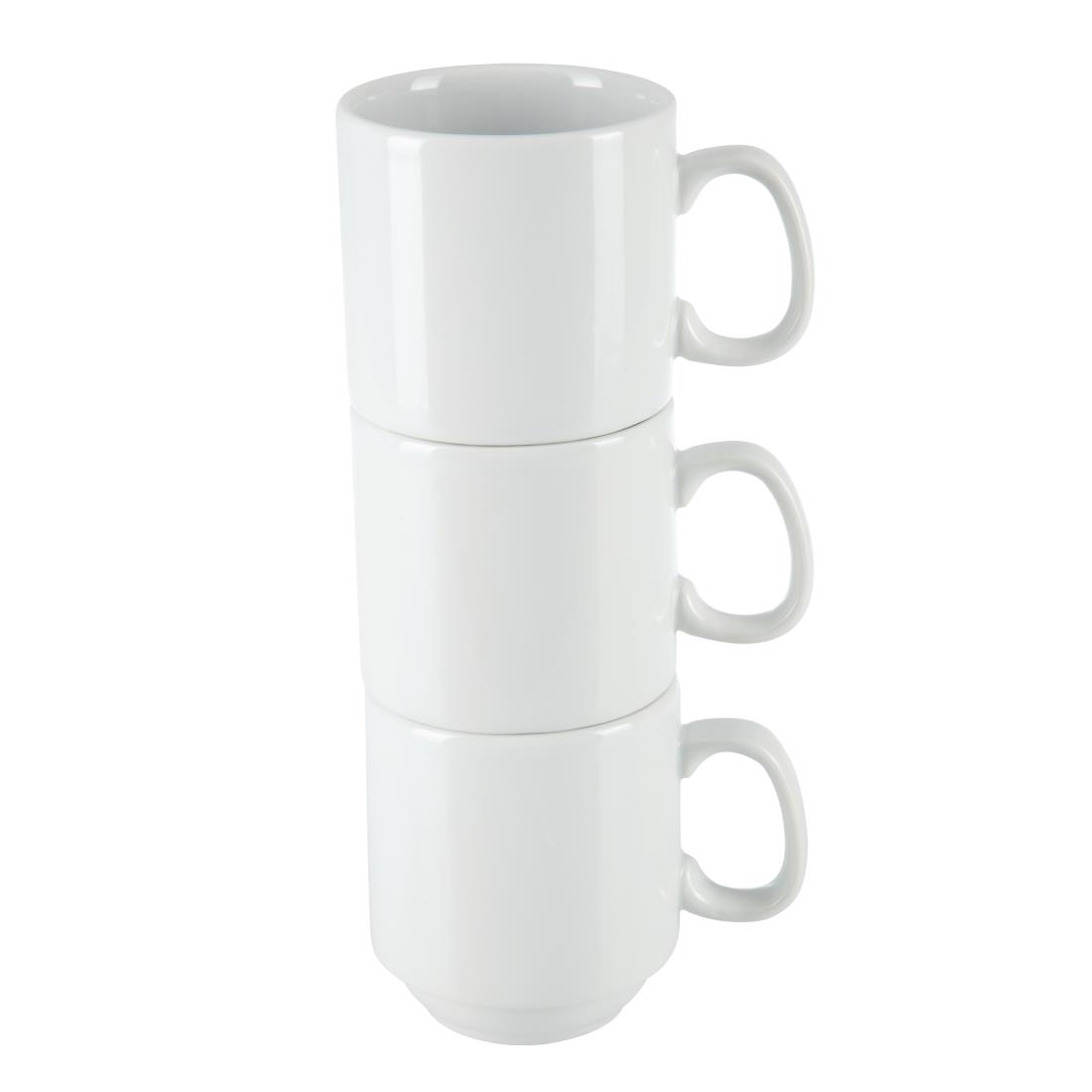Olympia Whiteware Stacking Mug - 284ml 9.6fl oz (Box 12) - Image 5