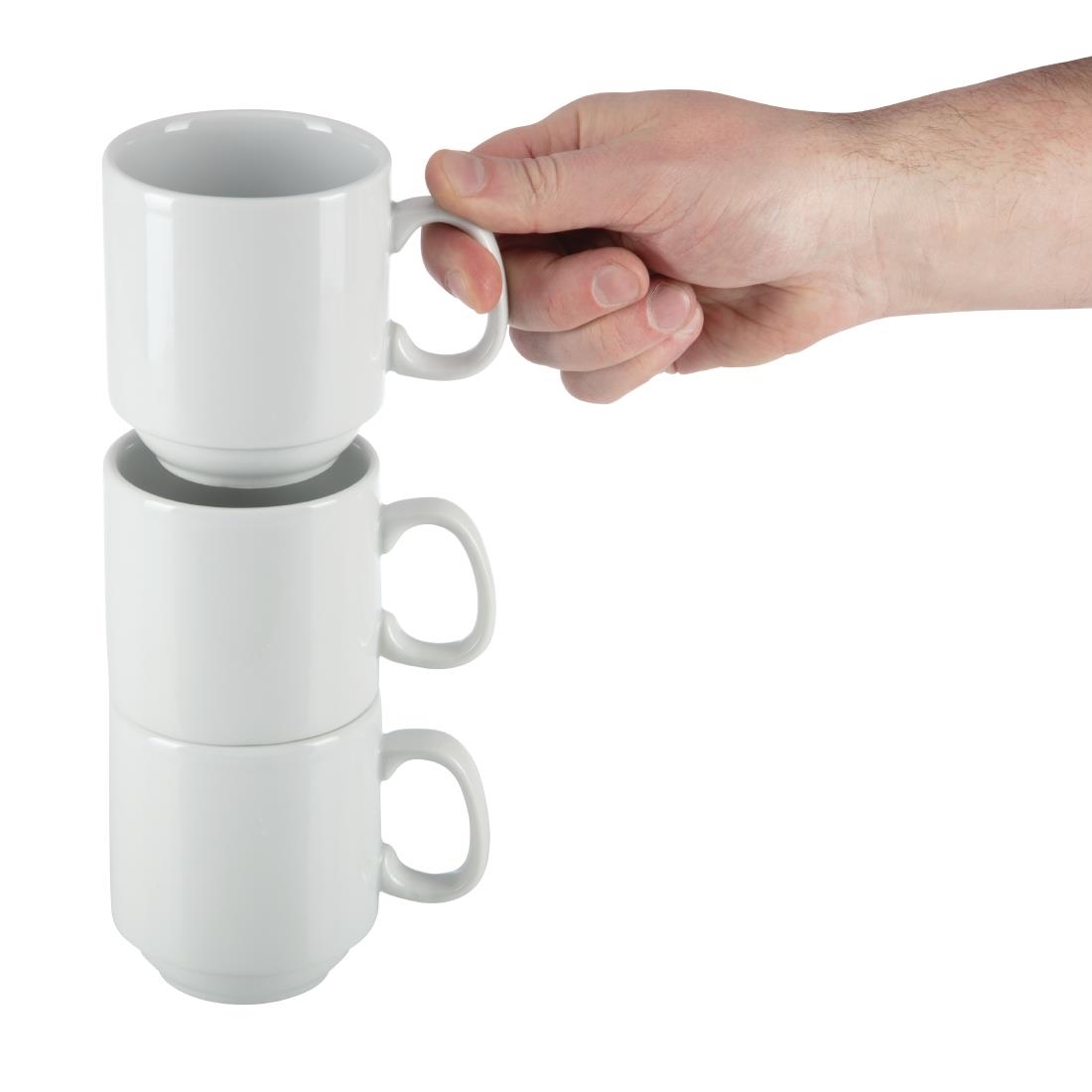 Olympia Whiteware Stacking Mug - 284ml 9.6fl oz (Box 12) - Image 6