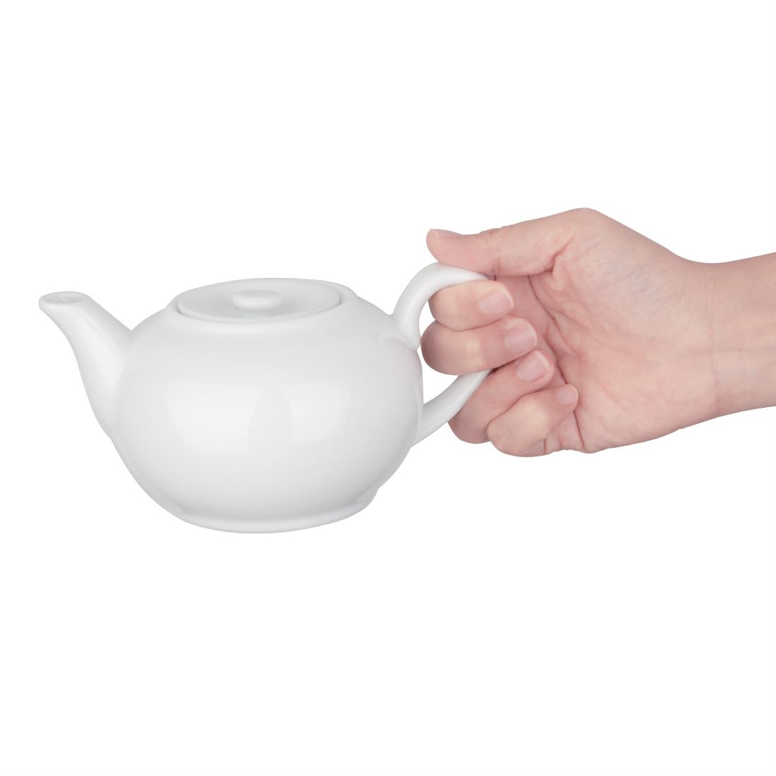 Olympia Whiteware Teapot - 426ml 14.4fl oz (Box 4) - Image 3