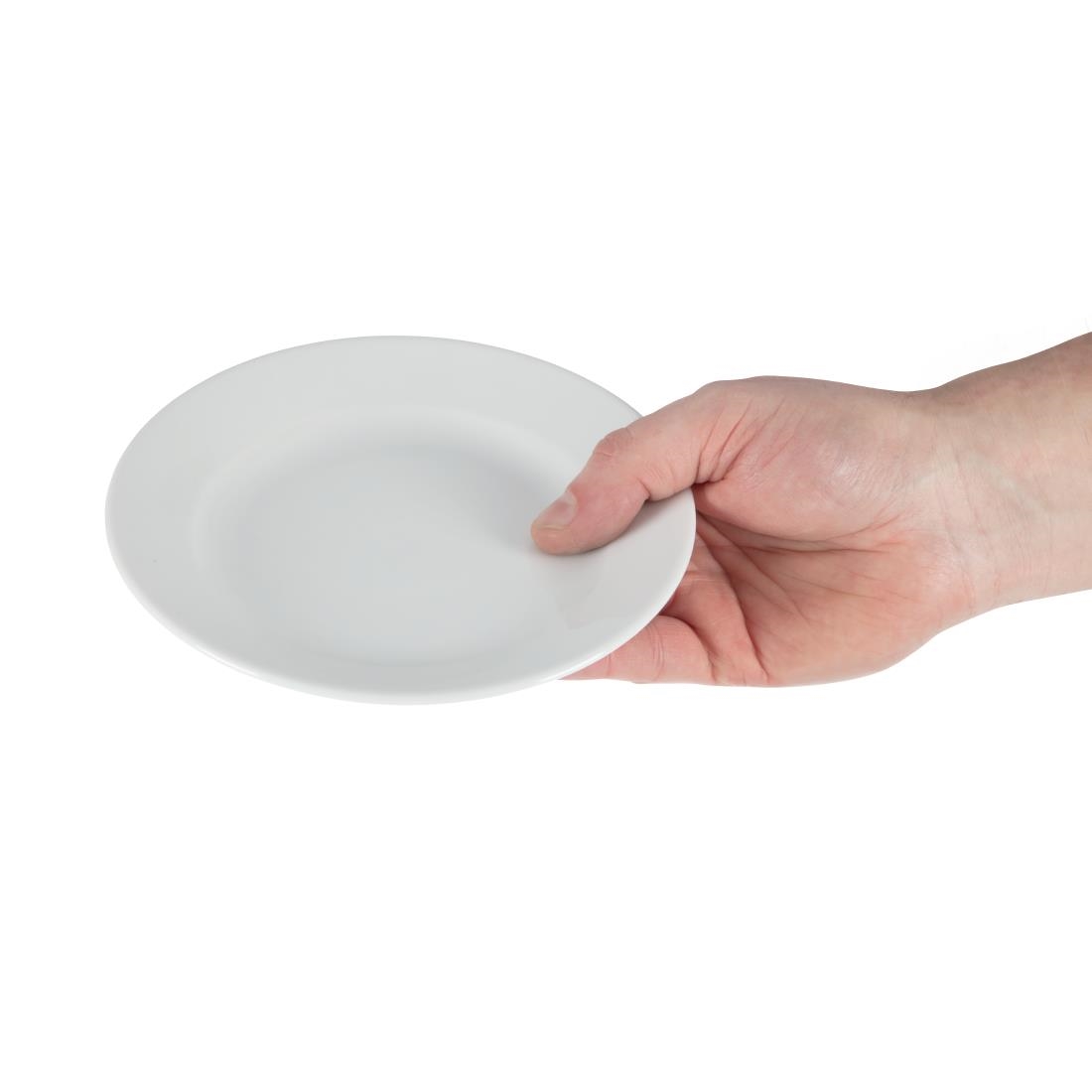 Olympia Whiteware Wide Rimmed Plate - 165mm (Box 12) - Image 6