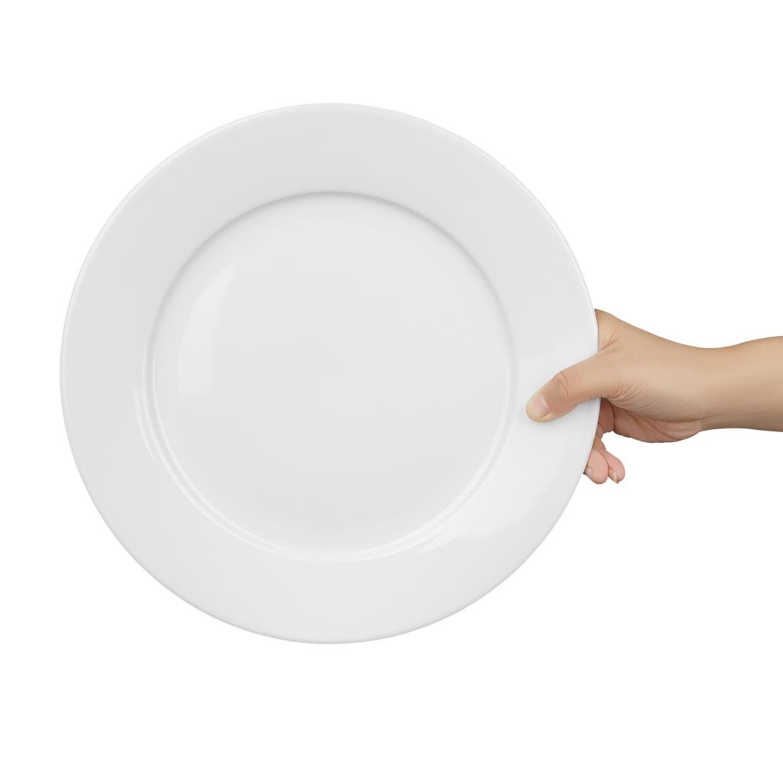 Olympia Whiteware Wide Rimmed Plate - 280mm (Box 6) - Image 4
