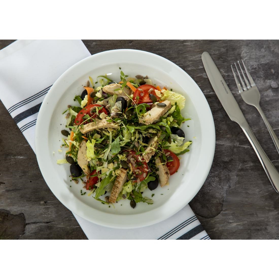 Olympia Whiteware Narrow Rimmed Plate - 250mm (Box 12) - Image 7