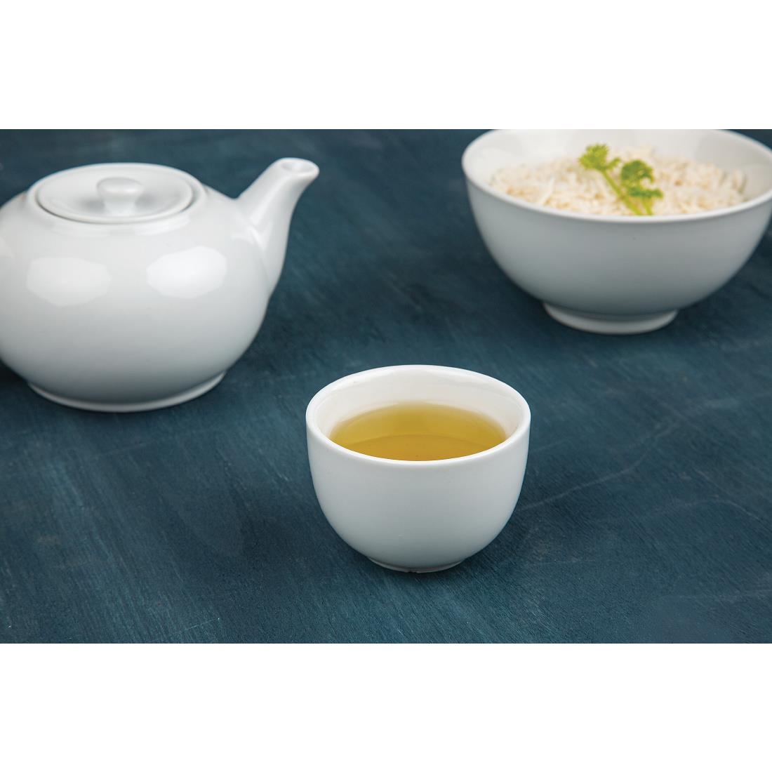 Olympia Whiteware Chinese Tea Cup - 110ml 3.71fl oz (Box 12) - Image 2