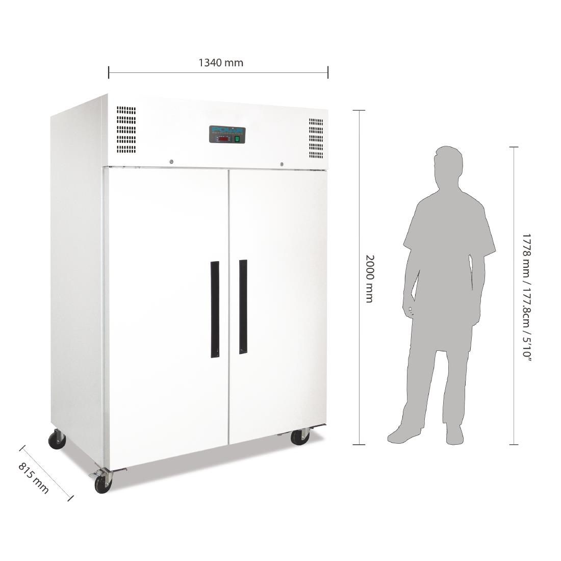Polar G-Series Upright Double Door Fridge White - 1200Ltr - Image 2