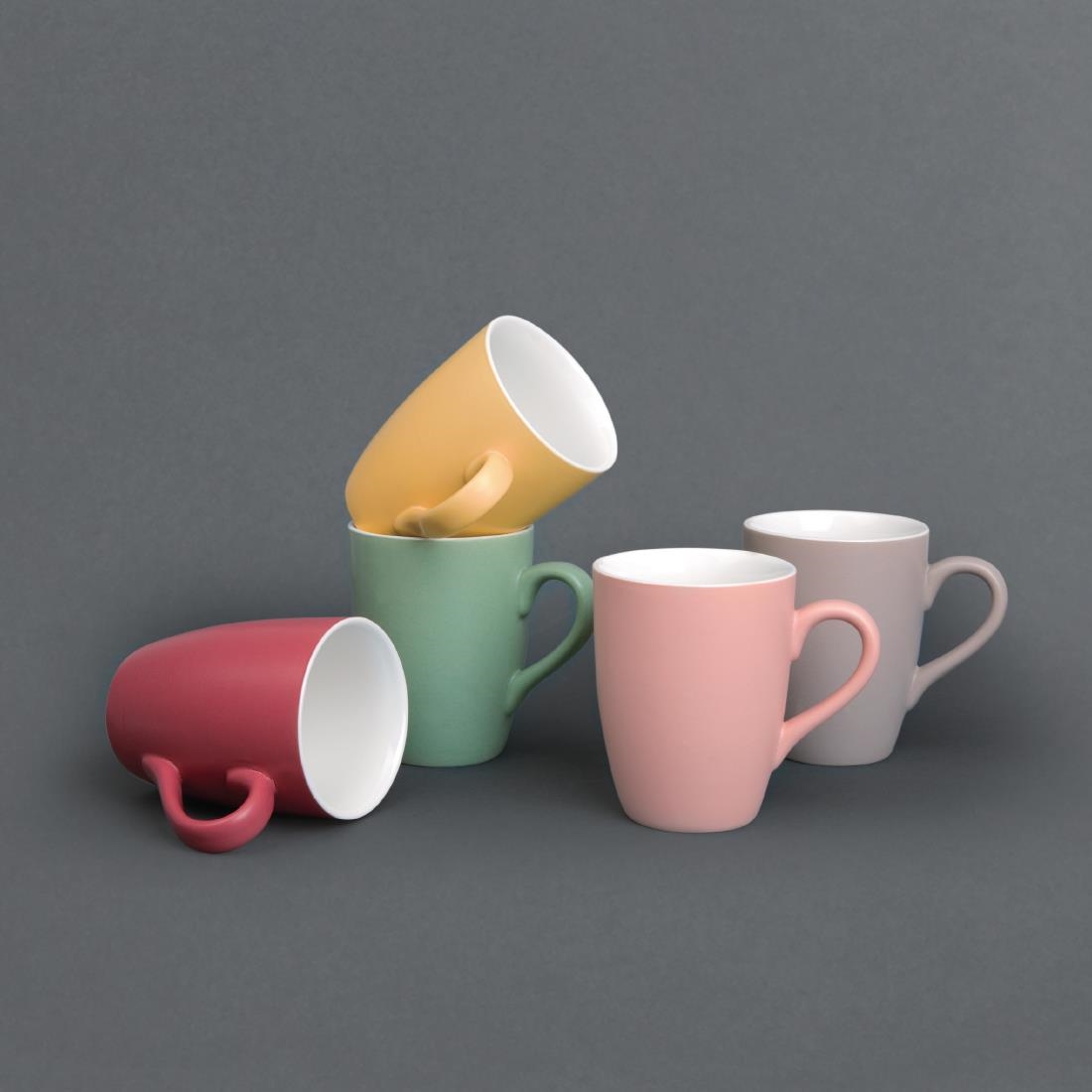 Olympia Pastel Porcelain Mug Yellow - 340ml 11.5fl oz (Box 6) - Image 5