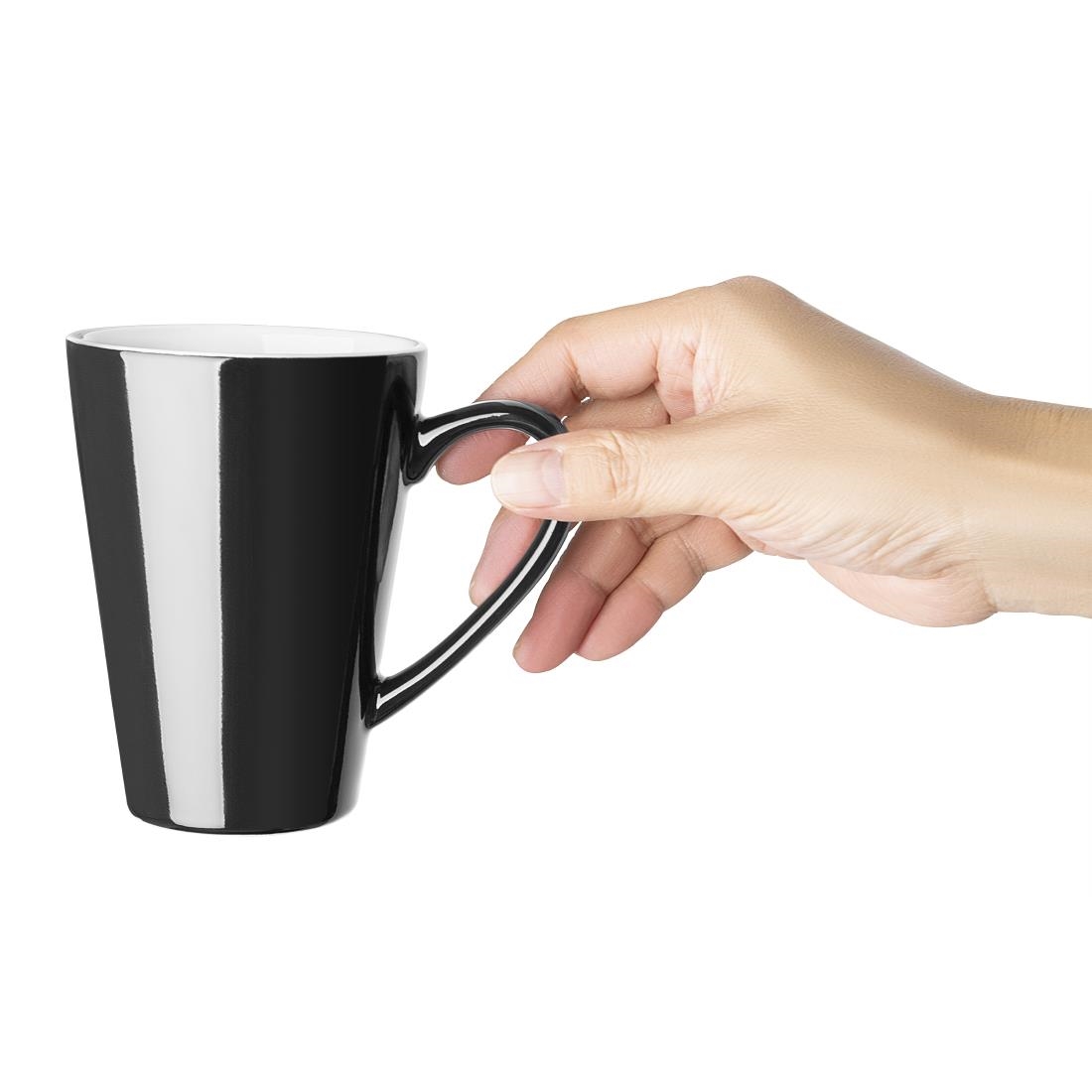 Olympia Cafe Latte Cup Black - 340ml 11.5fl oz (Box 12) - Image 3
