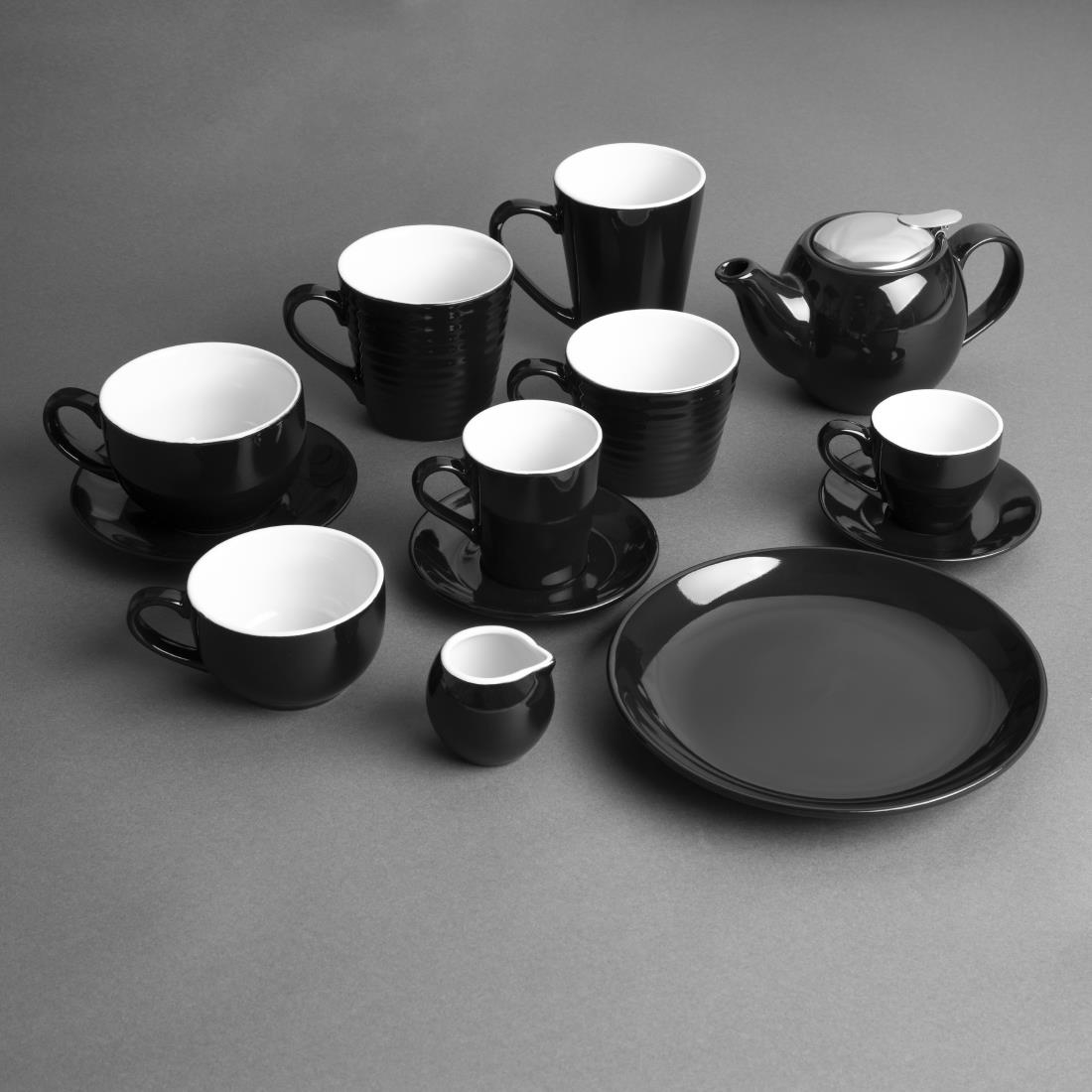 Olympia Cafe Latte Cup Black - 340ml 11.5fl oz (Box 12) - Image 5