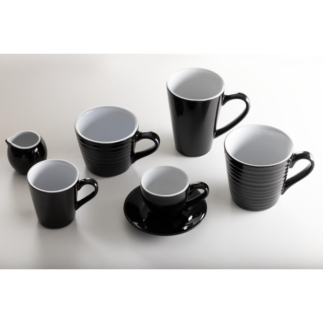 Olympia Cafe Latte Cup Black - 340ml 11.5fl oz (Box 12) - Image 7