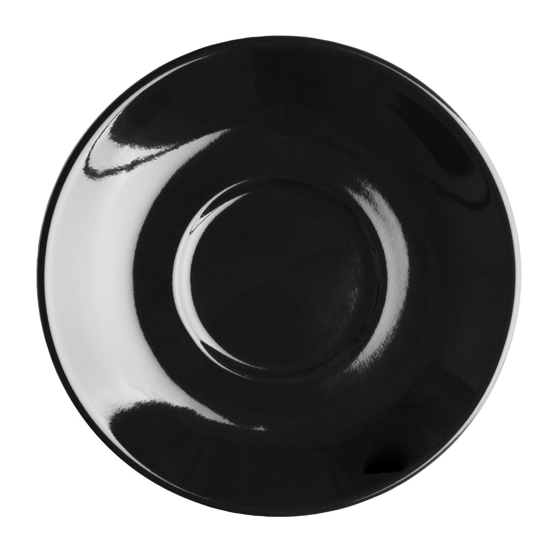 "Olympia Cafe Flat White Saucer Black (Fits CU961) - 135mm 5 3/10"" (Box 12)"