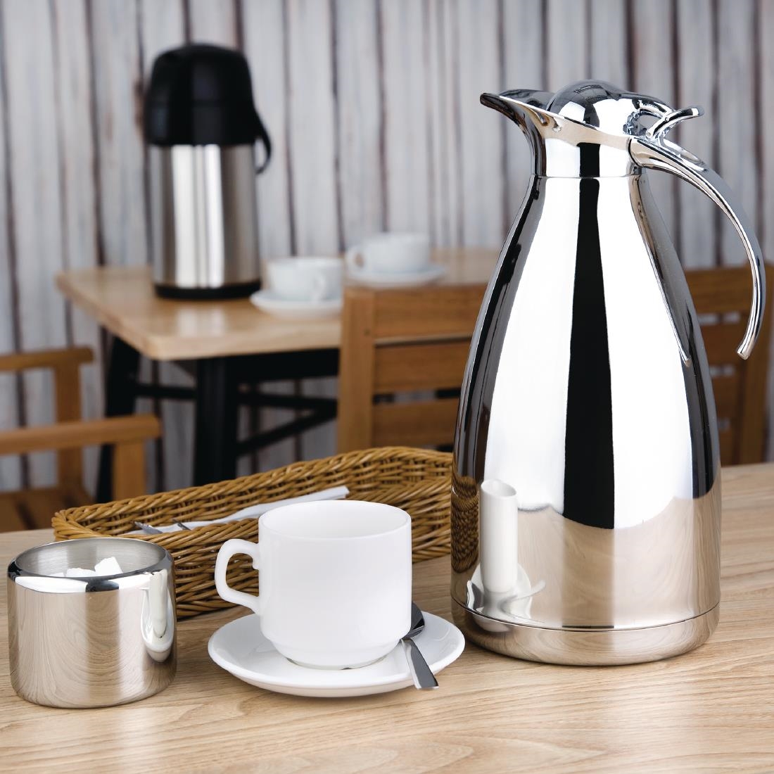 Olympia Vacuum Jug St/St Double Wall hinged lid - 2Ltr - Image 4