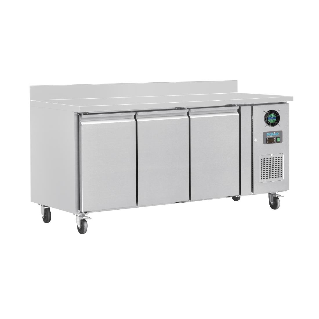 Polar U-Series Triple Door Counter Freezer with Upstand - 417Ltr