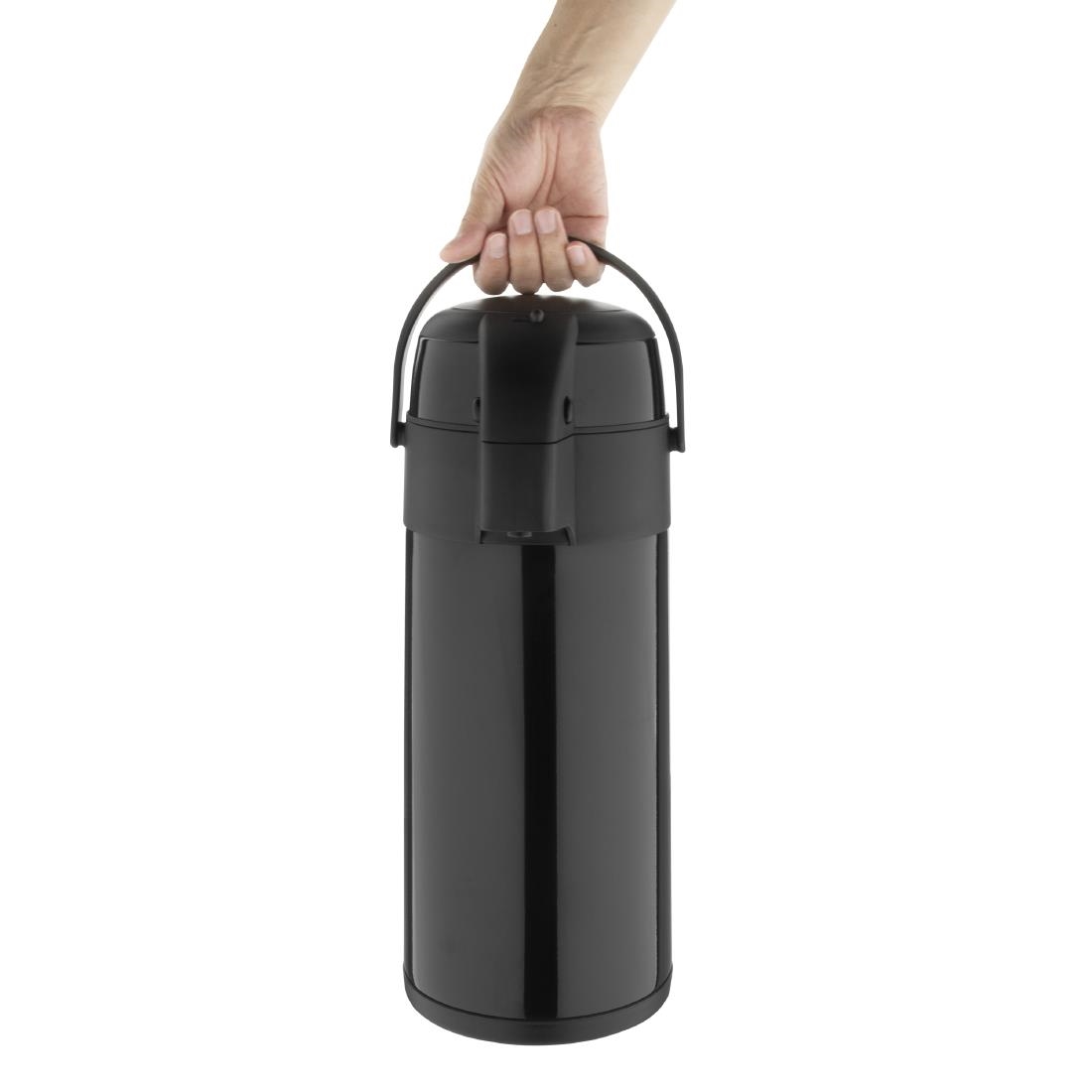Olympia Pump Action Airpot St/St Double Wall Black - 5Ltr 169.1fl oz - Image 2