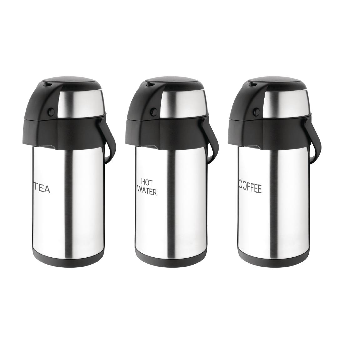 Olympia Pump Action Airpot St/St Double Wall - 3Ltr 101.4fl oz (COFFEE) - Image 5