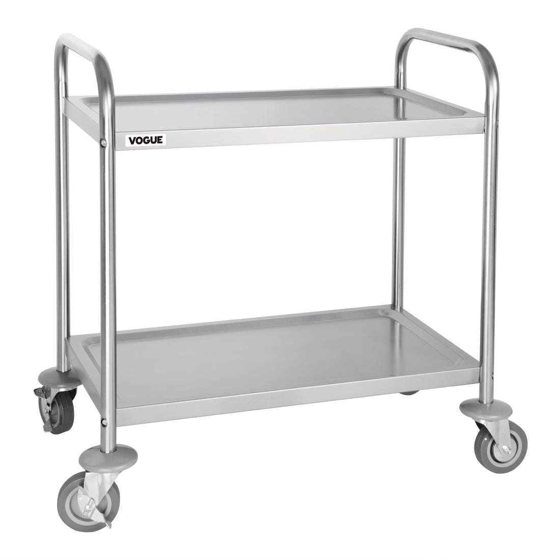 Vogue Stainless Steel 2 Tier Clearing Trolley - Small