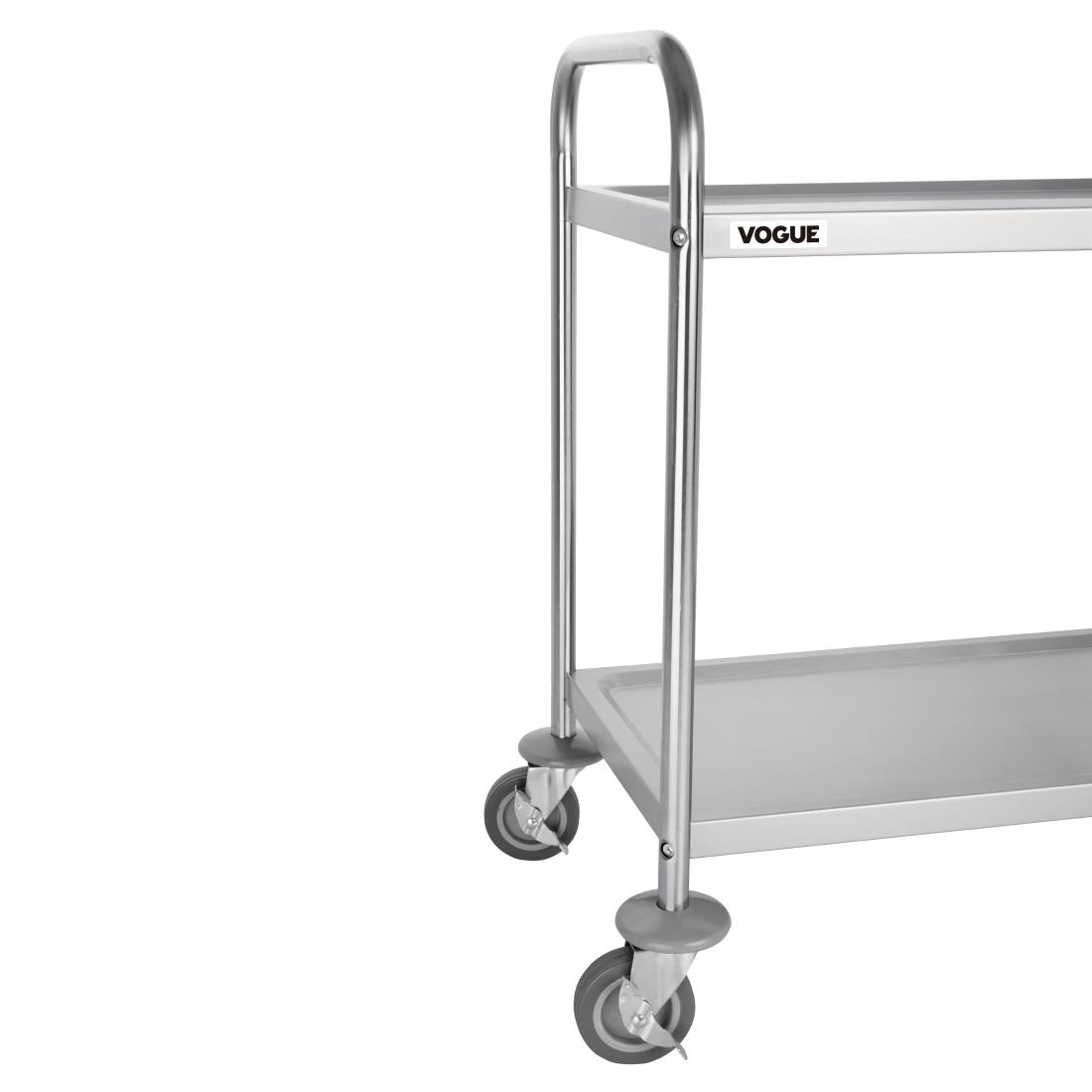 Vogue Stainless Steel 2 Tier Clearing Trolley - Small - Image 4