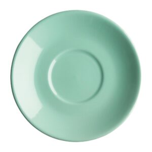 "Olympia Cafe Flat White Saucer Aqua (Fits FF993) - 131mm 5 1/8"" (Box 12)"