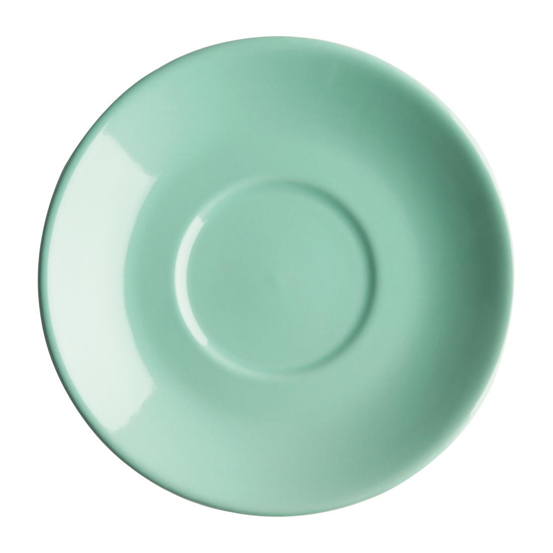 "Olympia Cafe Flat White Saucer Aqua (Fits FF993) - 131mm 5 1/8"" (Box 12)"