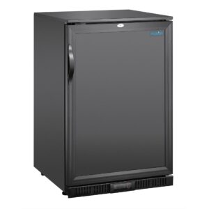 Polar G-Series Back Bar Cooler with Single Solid Hinged Door Black - 850mm