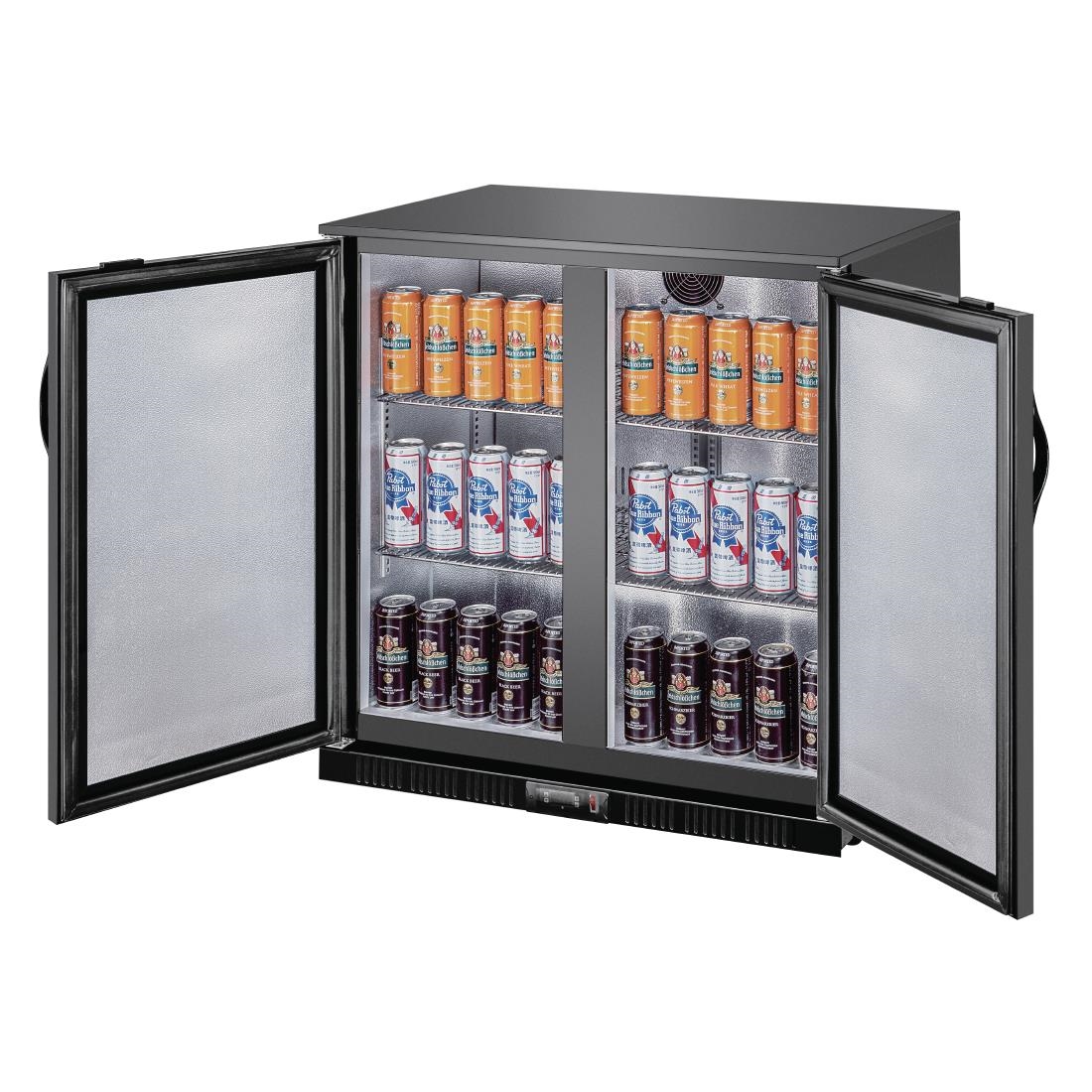 Polar G-Series Back Bar Cooler with Double Solid Hinged Doors Black - 850mm - Image 8
