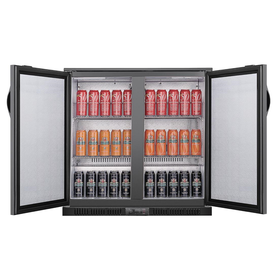 Polar G-Series Back Bar Cooler with Double Solid Hinged Doors Black - 850mm - Image 9