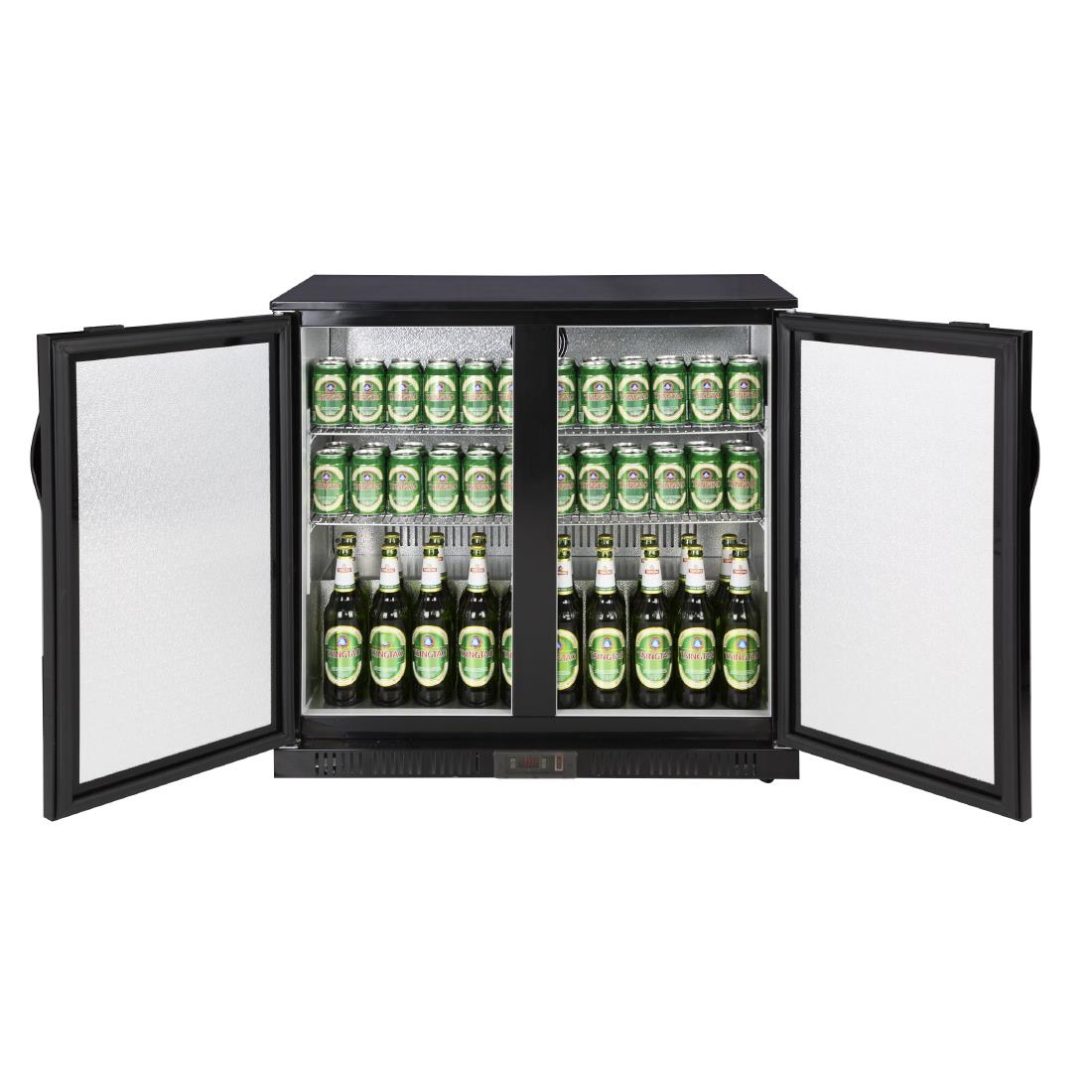 Polar G-Series Back Bar Cooler with Double Solid Hinged Doors Black - 850mm - Image 10