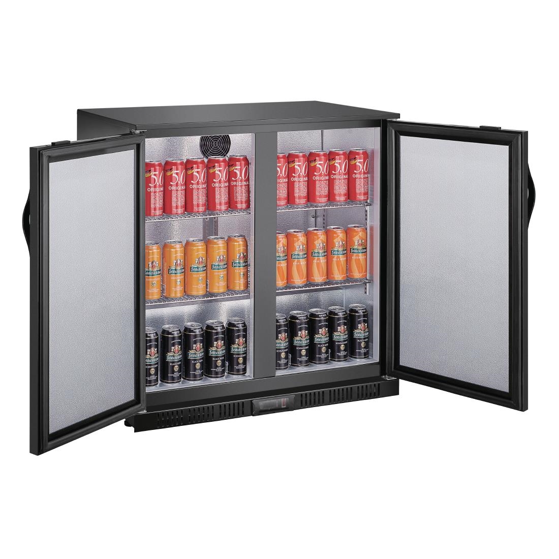Polar G-Series Back Bar Cooler with Double Solid Hinged Doors Black - 850mm - Image 11