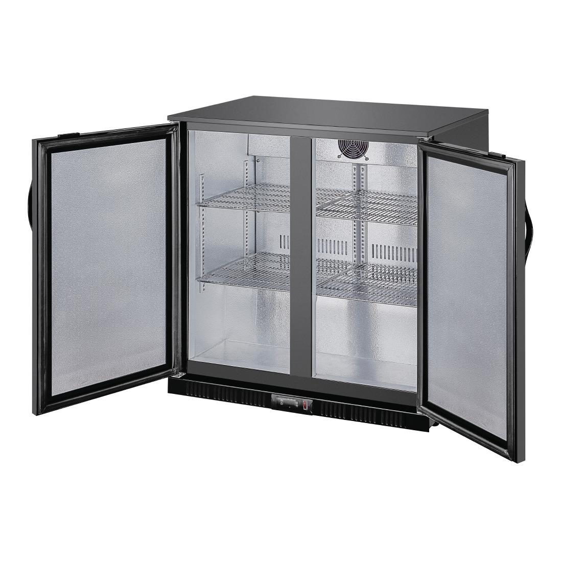 Polar G-Series Back Bar Cooler with Double Solid Hinged Doors Black - 850mm - Image 12