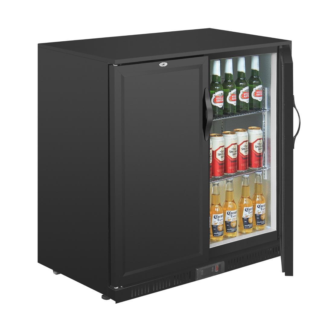 Polar G-Series Back Bar Cooler with Double Solid Hinged Doors Black - 850mm - Image 14