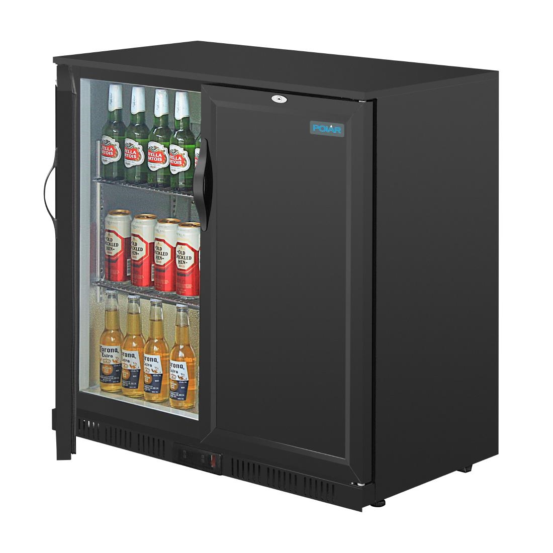 Polar G-Series Back Bar Cooler with Double Solid Hinged Doors Black - 850mm - Image 15