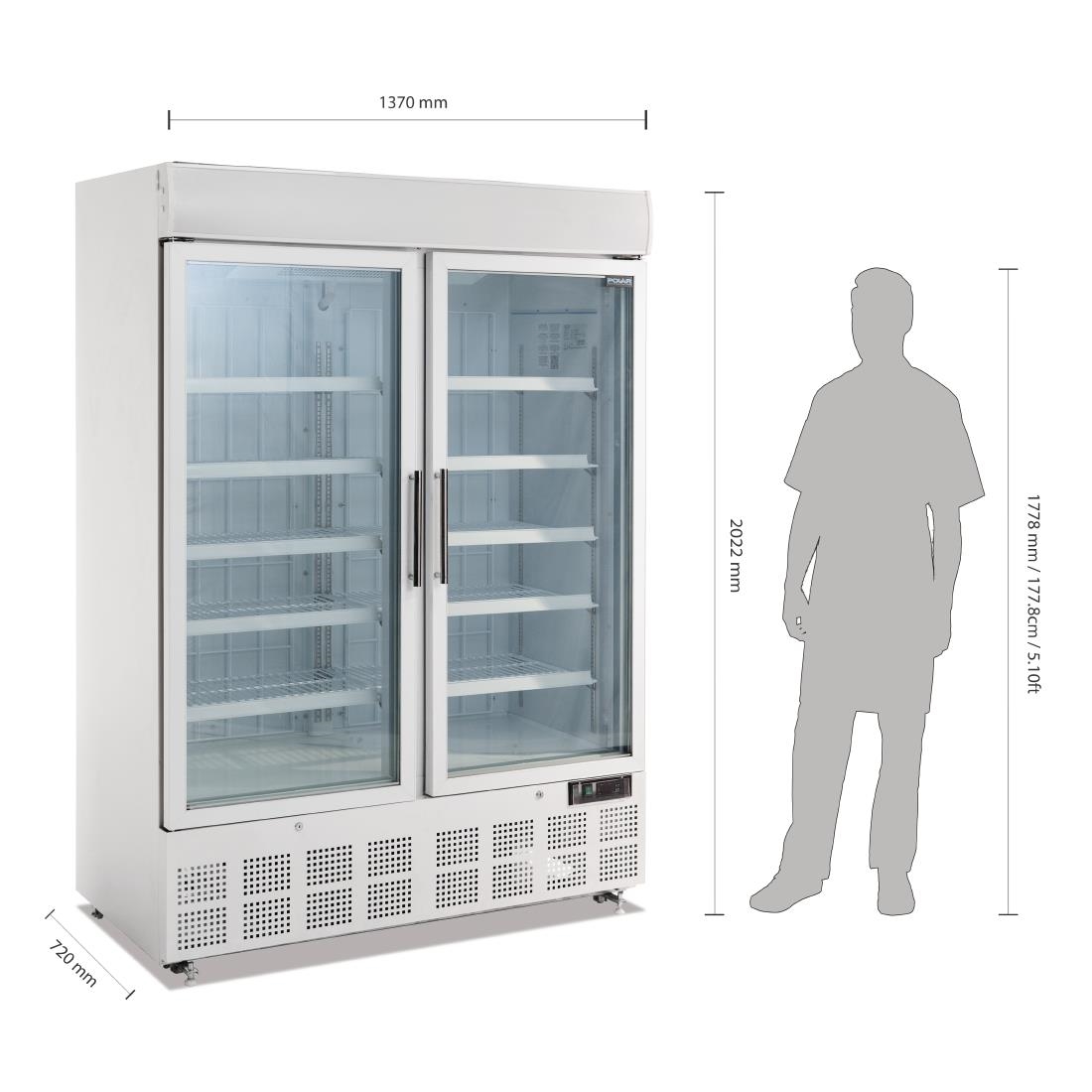 Polar G-Series Upright Display Freezer White - 920Ltr - Image 5