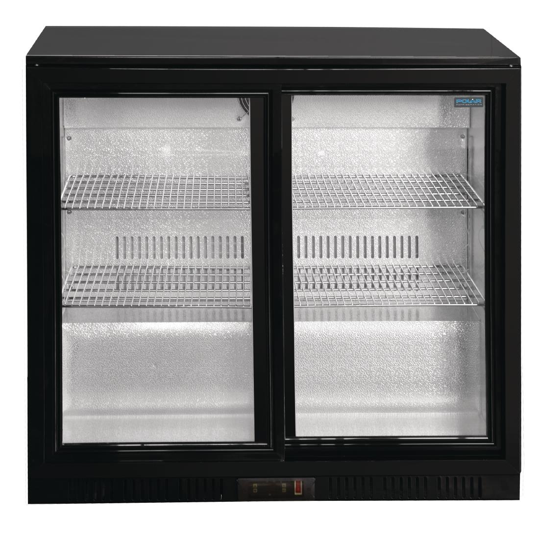 Polar G-Series Back Bar Cooler with Double Sliding Doors Black - 850mm - Image 14