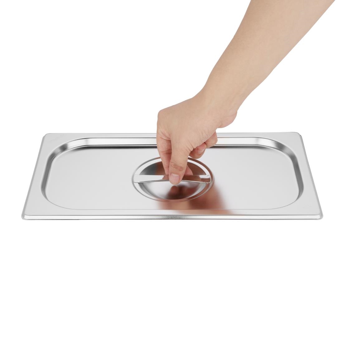 Vogue St/St GN Set - 1/3 & 4 x 1/6 with Lids 150mm (inc. Adapt Bar - 325x25mm) - Image 4