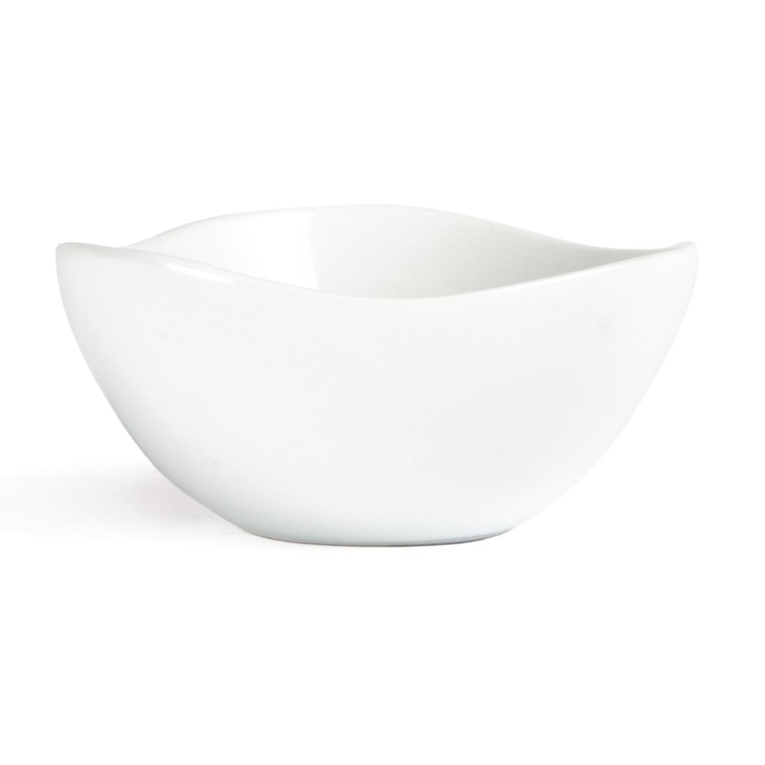 Olympia Whiteware Wavy Bowl White - 100mm (Box 12) - Image 2