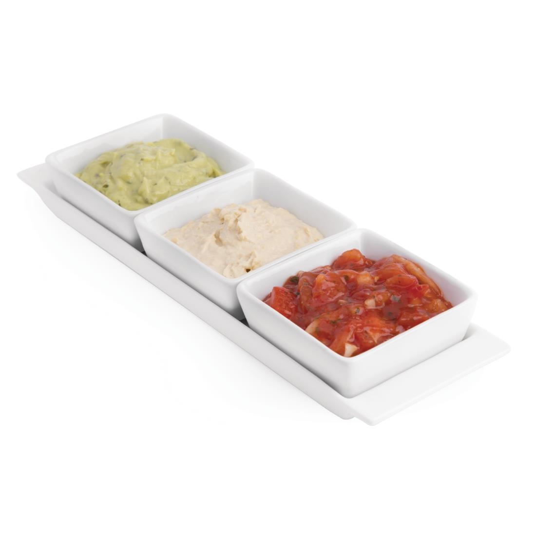 Olympia Whiteware 3 Section Dishes with Plate - 300x90mm (Box 2) - Image 4