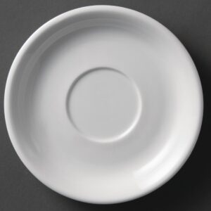 "Olympia Whiteware Cappuccino Cup Saucer (Fits U827) - 180mm 7 1/10"" (Box 12)"