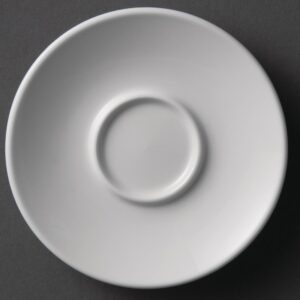 "Olympia Whiteware Espresso Saucer White (Fits Y111) - 120mm 4 3/4"" (Box 12)"