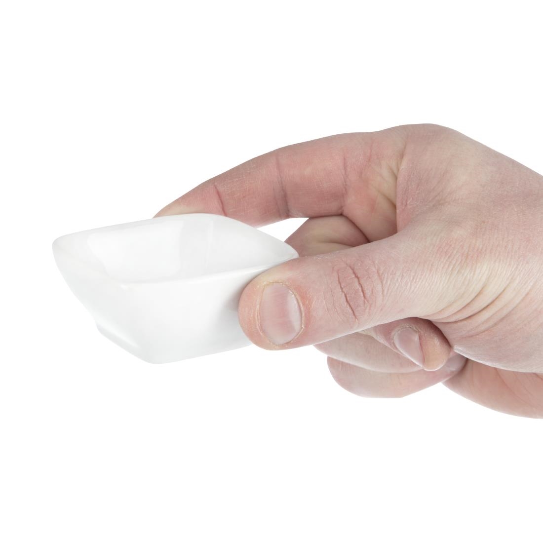 Olympia Whiteware Miniature Rounded Square White - 60x60mm (Box 12) - Image 4