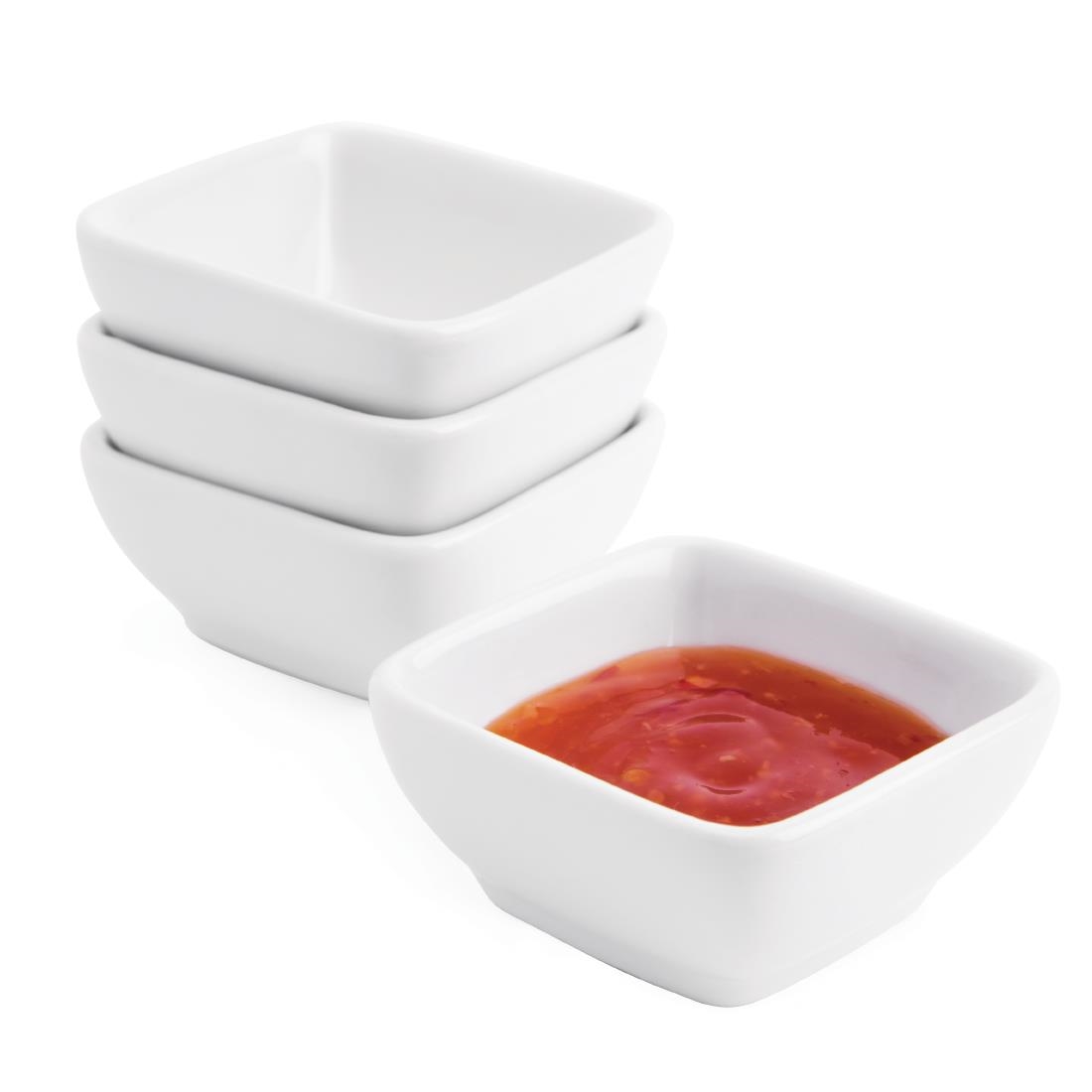 Olympia Whiteware Miniature Rounded Square White - 60x60mm (Box 12) - Image 6