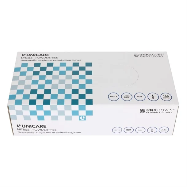 Nitrile Powder Free BLUE Gloves - (10x100) - Image 2
