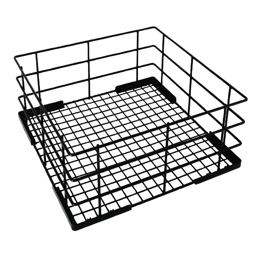 "Vogue Wire High Sided Glass Basket - 180x400x400mm 7x15 3/4x15 3/4"""