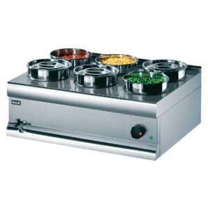 Lincat Bain Marie Wet Heat includes 6 S/S Containers - 290x750Wx600mmD (Direct)